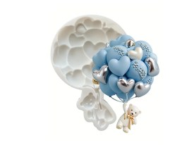 Molde silicona oso con globos